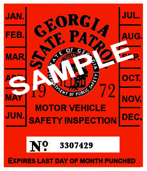 Modal Additional Images for 1972 Georgia Inspection Sticker